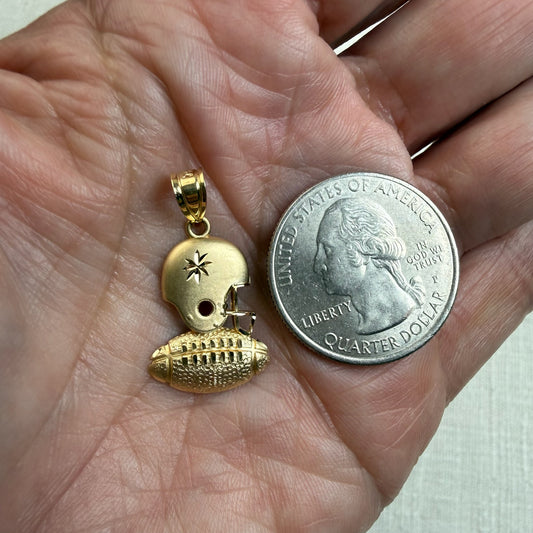 Solid 14K Yellow Gold Michael Anthony Gold Football Pendant, 1.26 grams