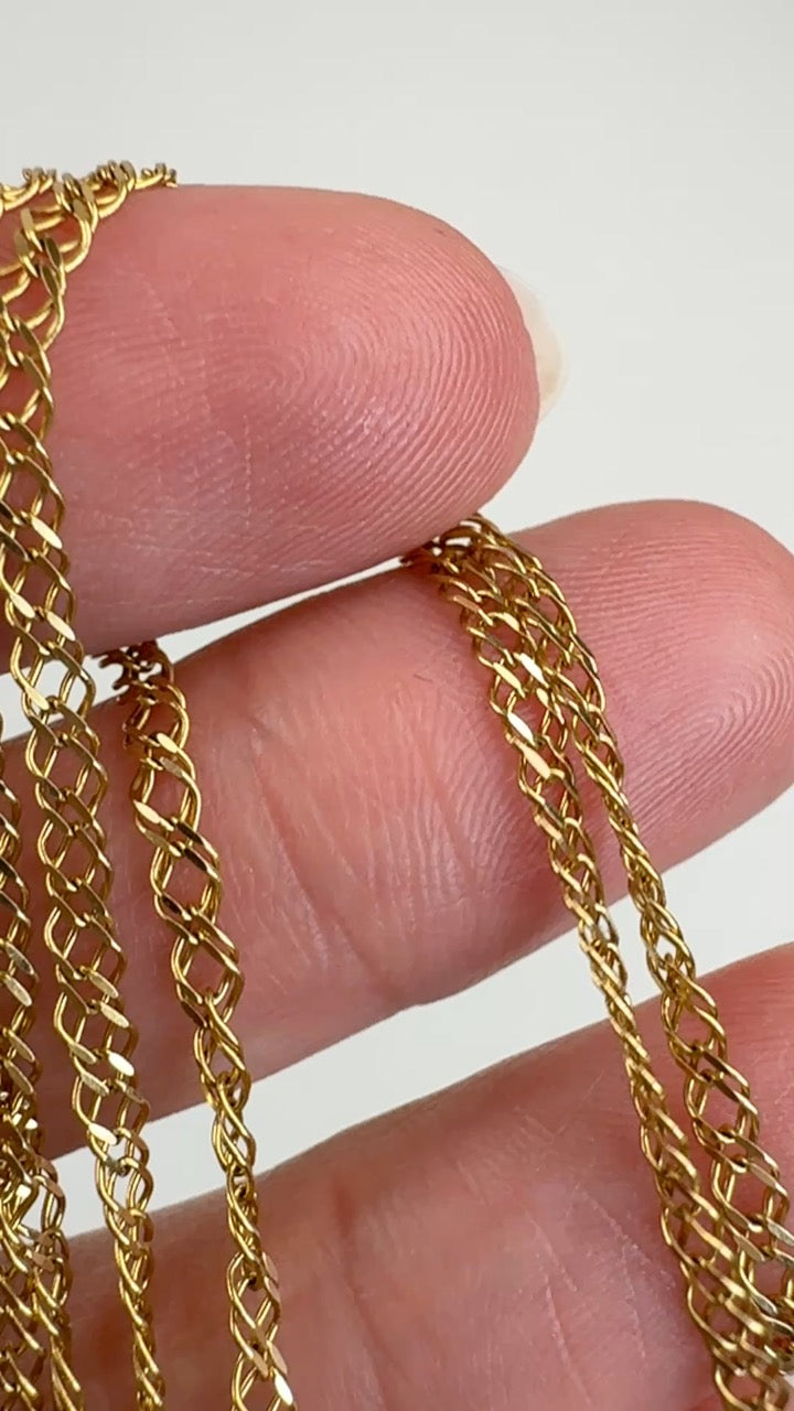 19.5" Solid 14K Yellow Gold Double Link Chain, 3.13 g