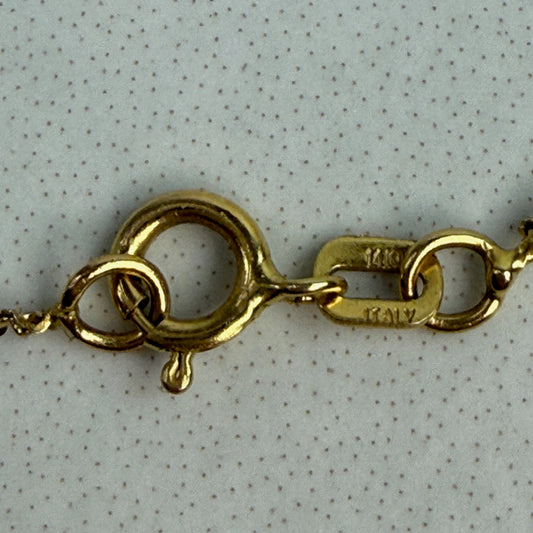 Solid 18" 14K Yellow Gold Fine Singapore Link Chain, 1 g