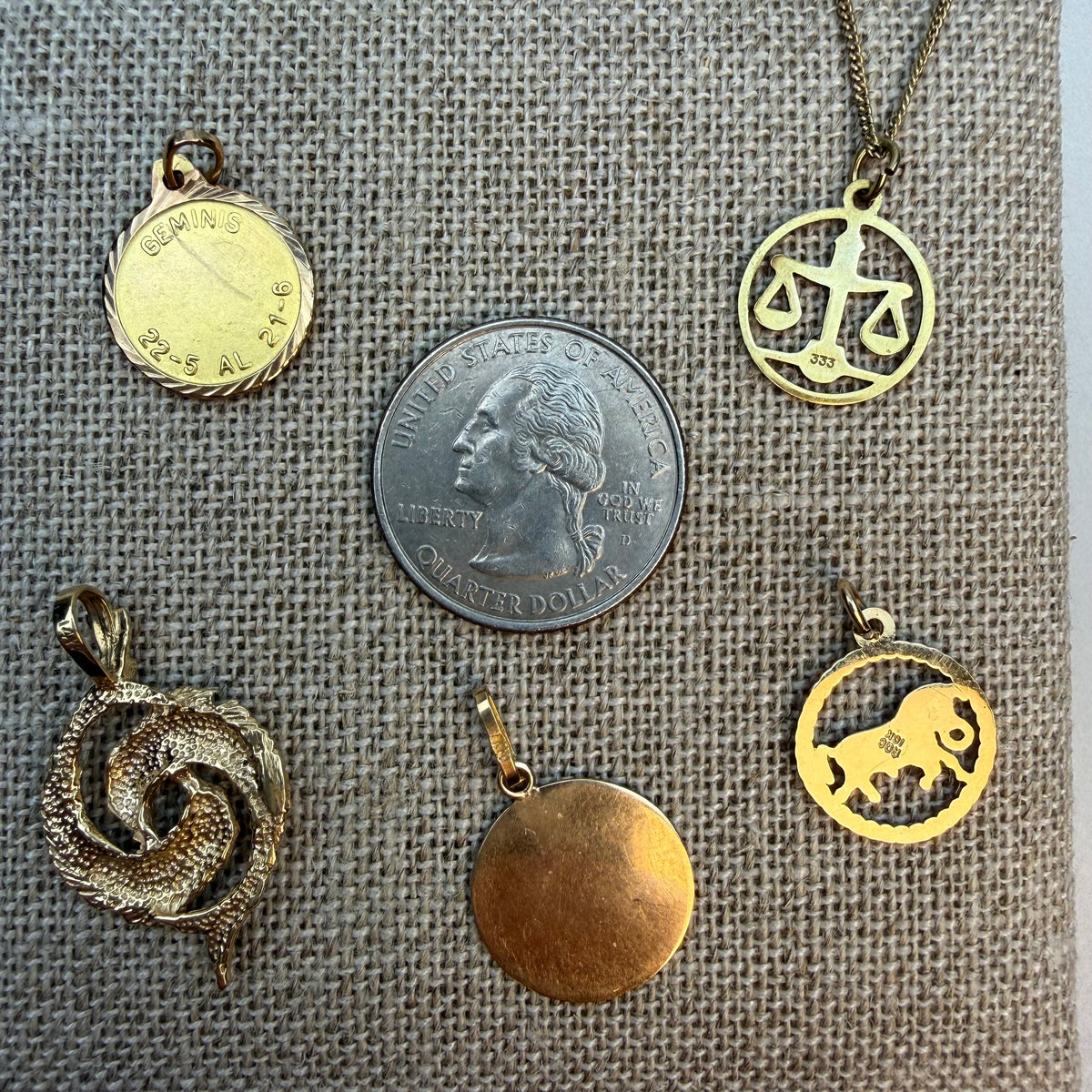 Vintage Solid 10K Yellow Gold Taurus Bull Pendant Zodiac 1.18 grams