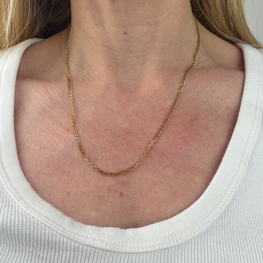 19.5" Solid 14K Yellow Gold Double Link Chain, 3.13 g