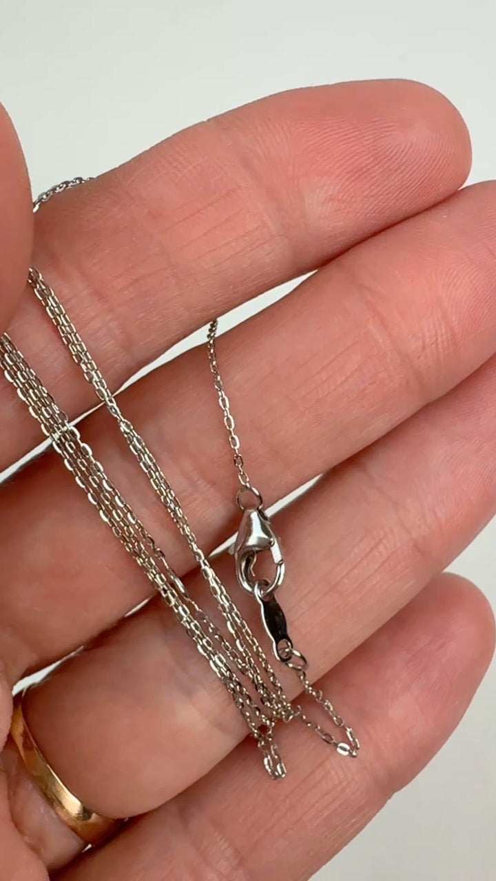 16" and 18" Versatile Solid 14K White Gold Cable Link Chain 1.14 g