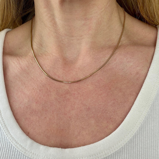 17" Solid 14K Yellow Gold Snake Link Chain, 4.3 g