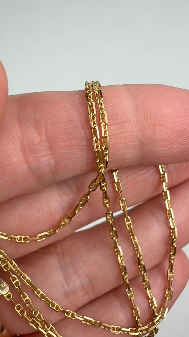 20" Italian Solid 14K Yellow Gold Mariner Chain, 4.26 g