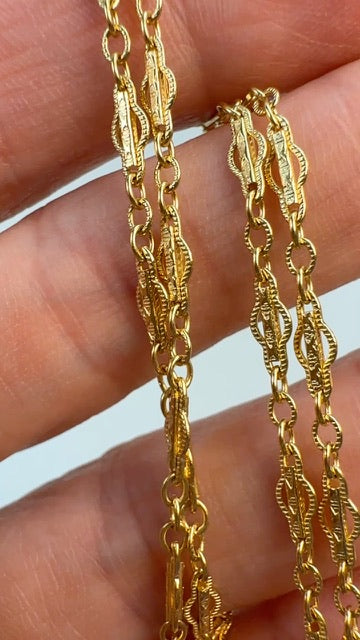 16" Solid 14K Yellow Gold Intricate Fancy Link Chain 5.11 g