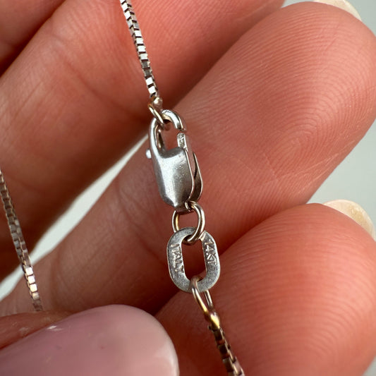 16.25" Italian Solid 14K White Gold Box Chain 1.72 g