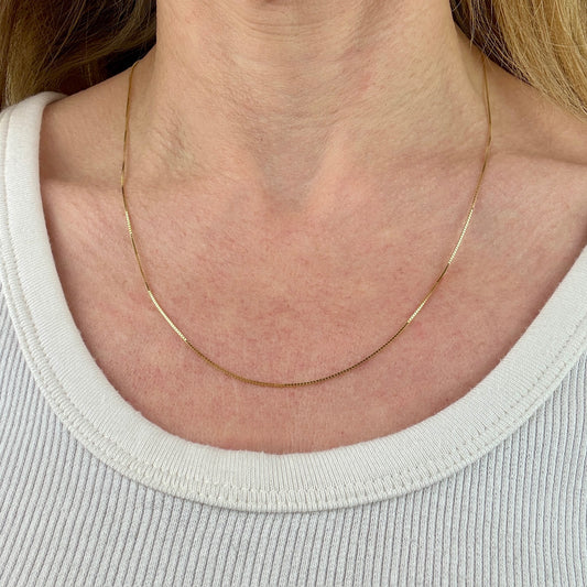 20" Solid 14K Yellow Gold Box Chain 1.73 g