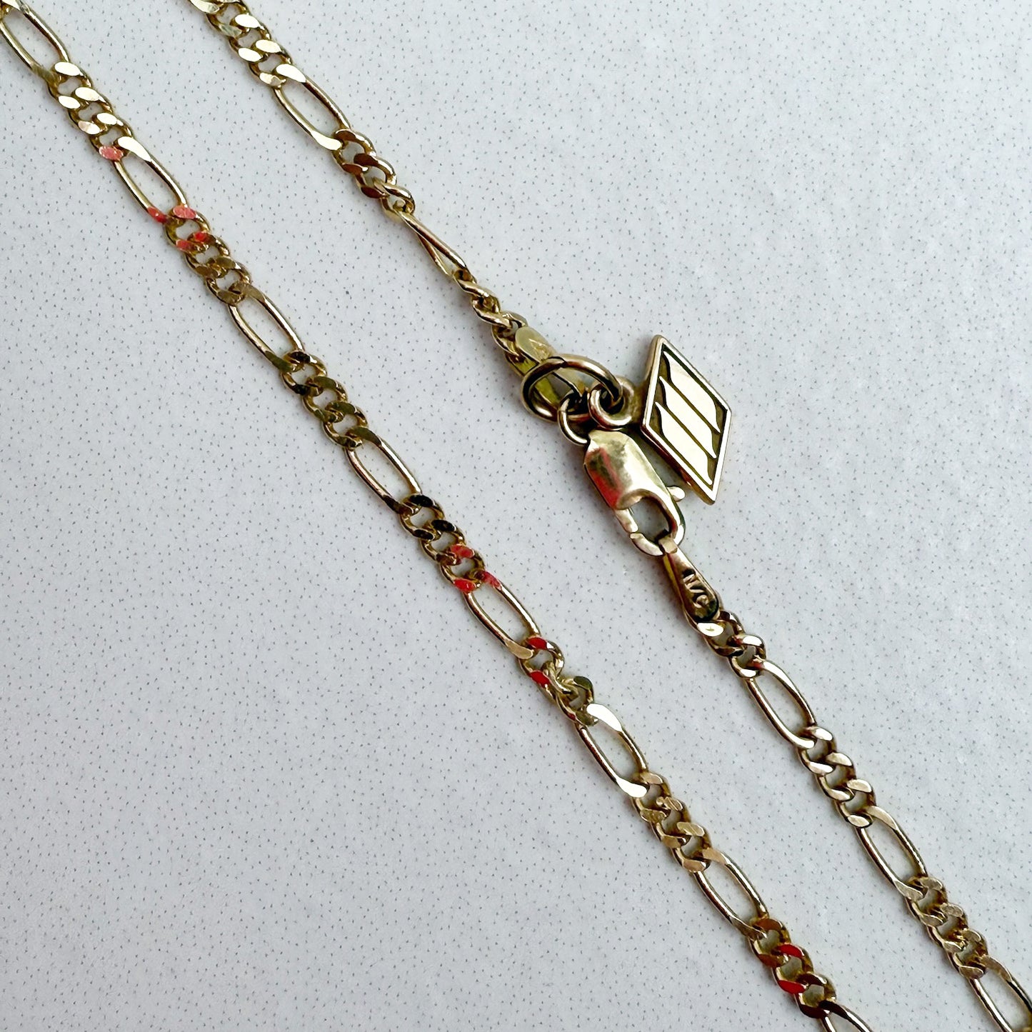 20" Figaro Chain 14K Yellow Gold Chain 2.33mm 6.37g