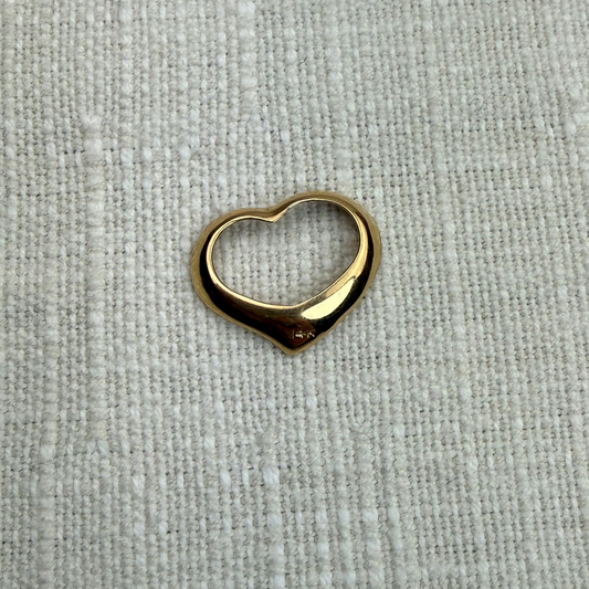 Vintage 14K Solid Yellow Gold Floating Heart , 1.69 g