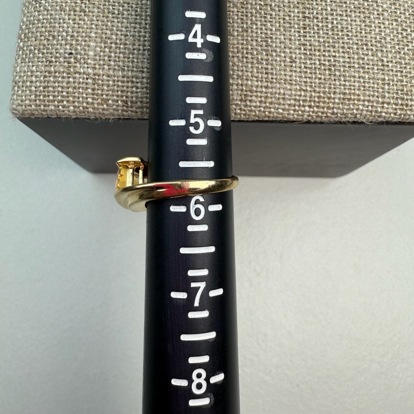 14K Vintage Bypass Design Citrine Yellow Gold Ring Size 5.75