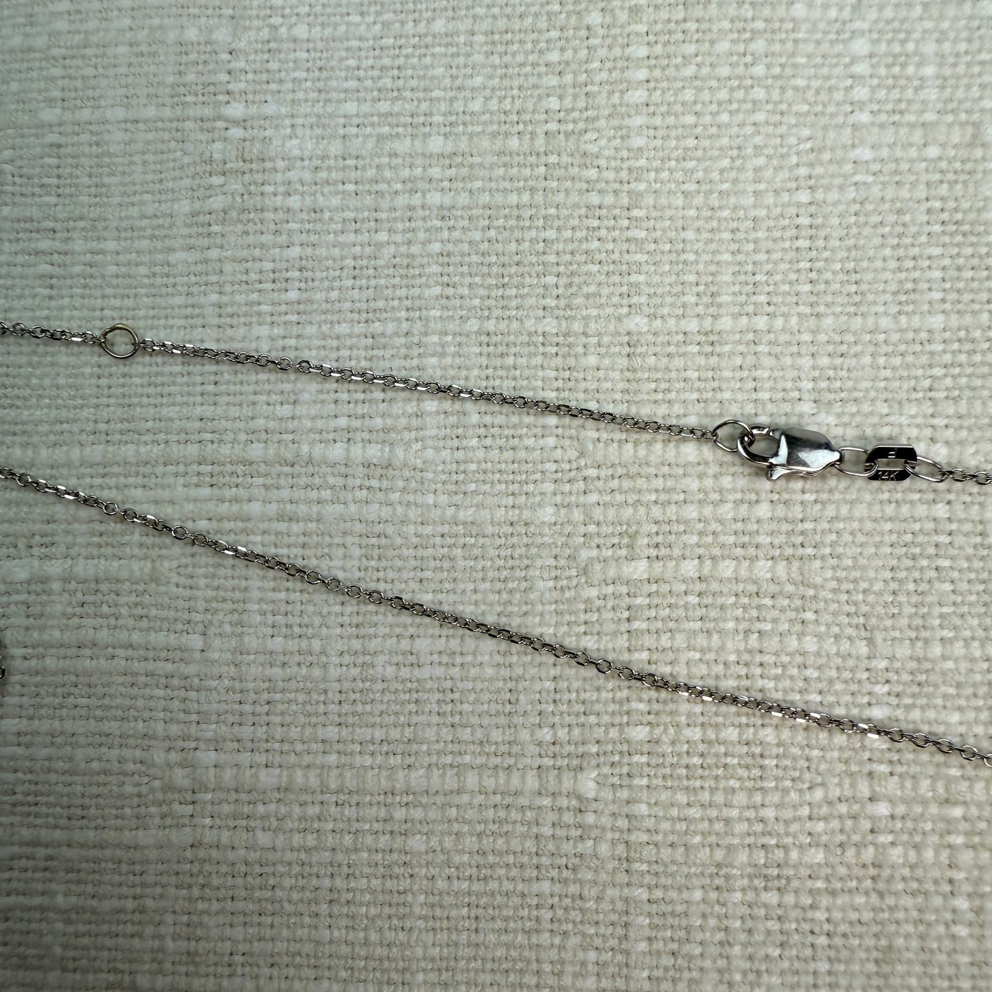 14K Vintage White Gold Semi-Bezel Set Diamond Pendant