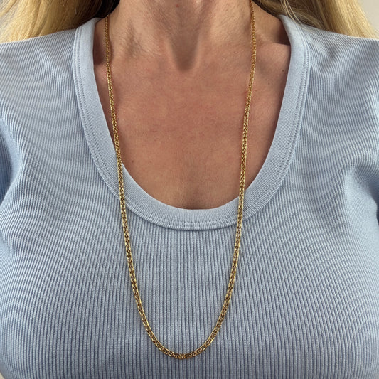 30" Estate Italian Solid 10K Yellow Gold Mariner Chain, 6.56g
