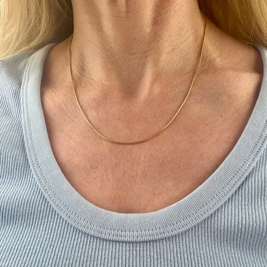 18" Italian Solid 14K Yellow Gold Snake Link Chain (4 g)