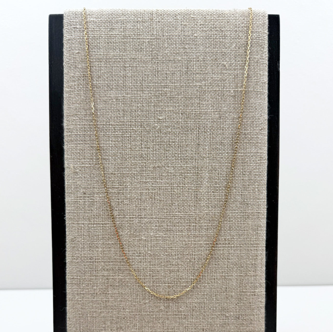 18" Elongated Link Cable Chain 14K Yellow Gold Chain 1.3mm 2.31g