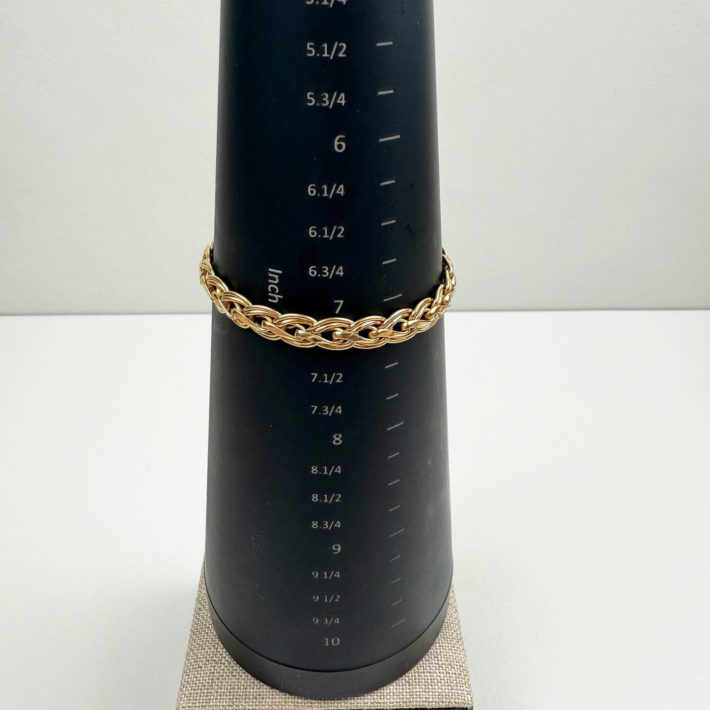 7.5" Italian Woven 14K Yellow Gold Statement Bracelet 8mm 10.45g