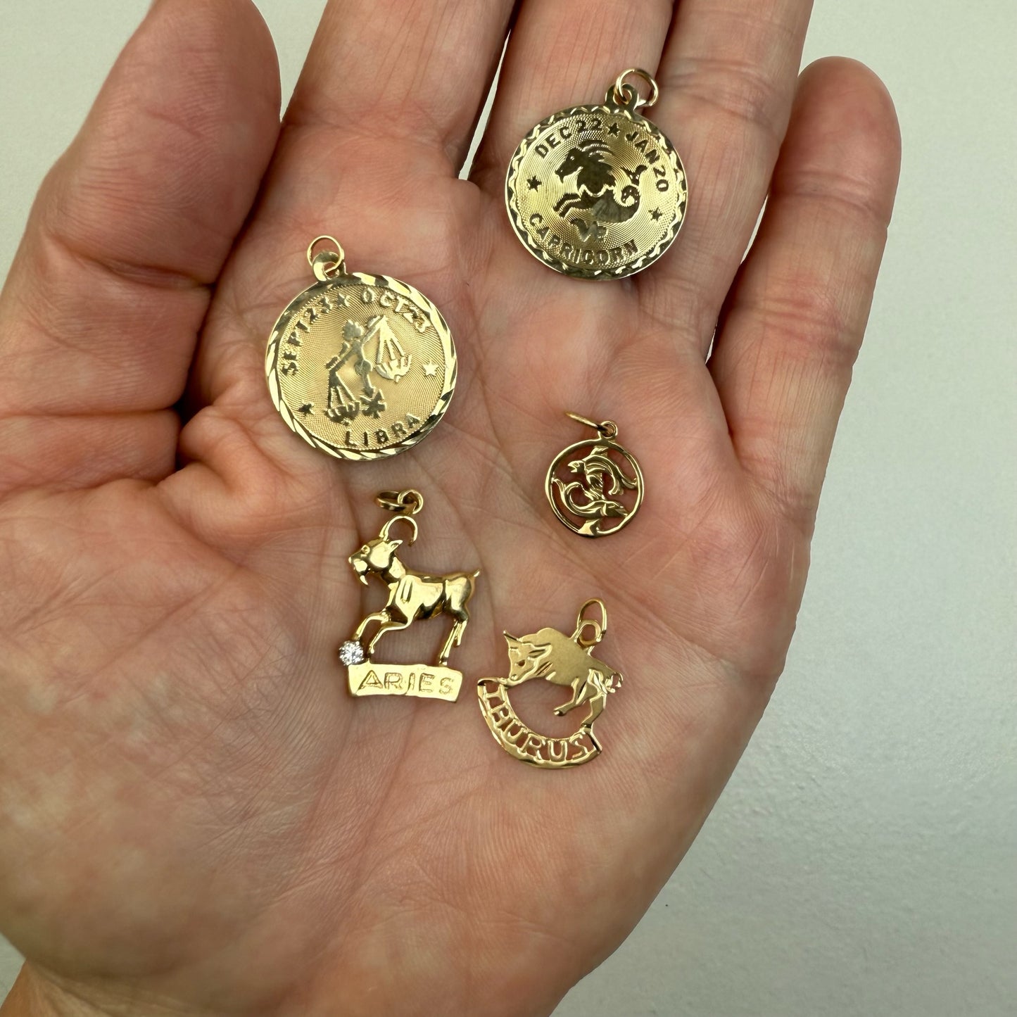 14K Vintage Zodiac Pendants/Charms (Select Your Sign)