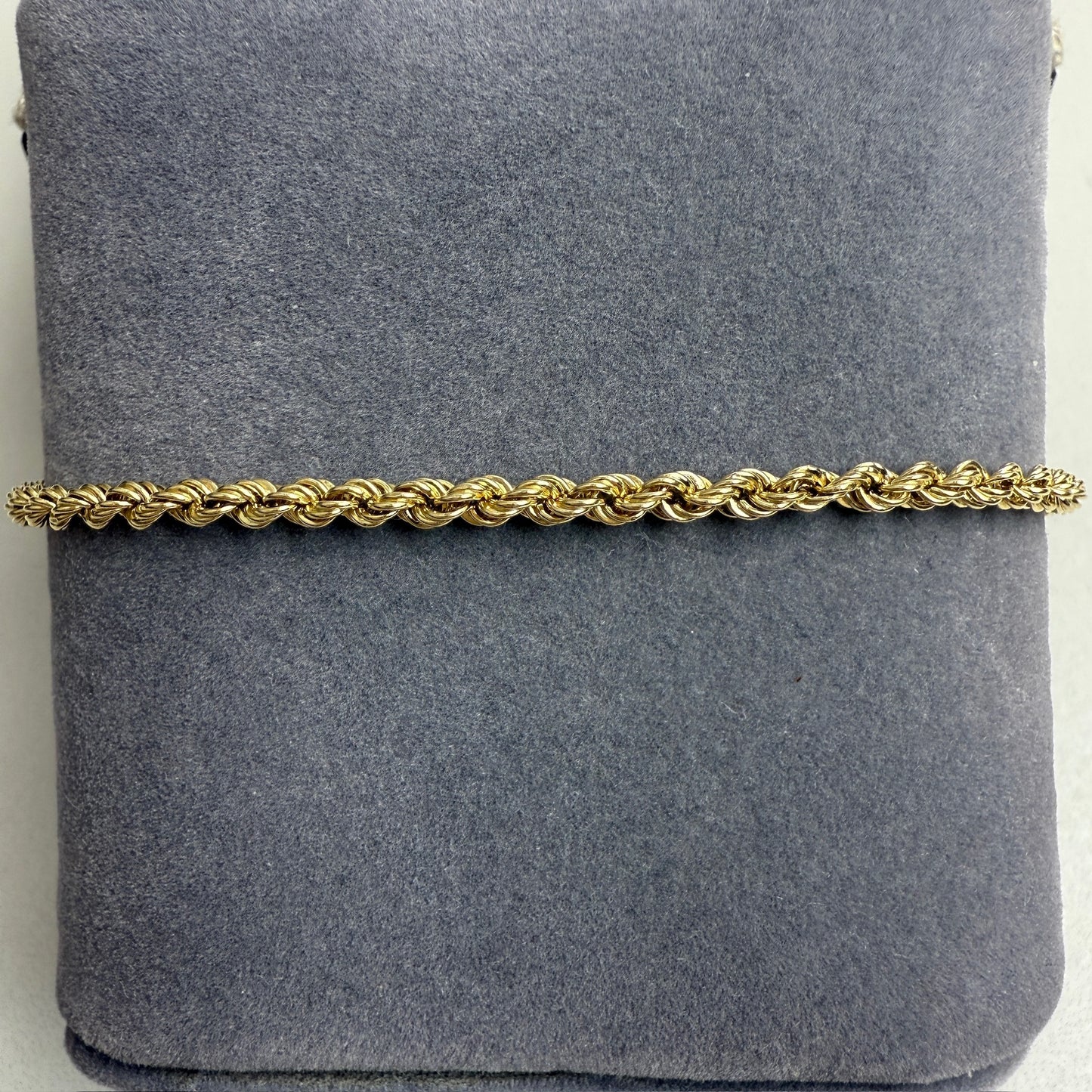 7.5" Rope Bracelet 14K Yellow Gold Chain 2.65mm 1.74g