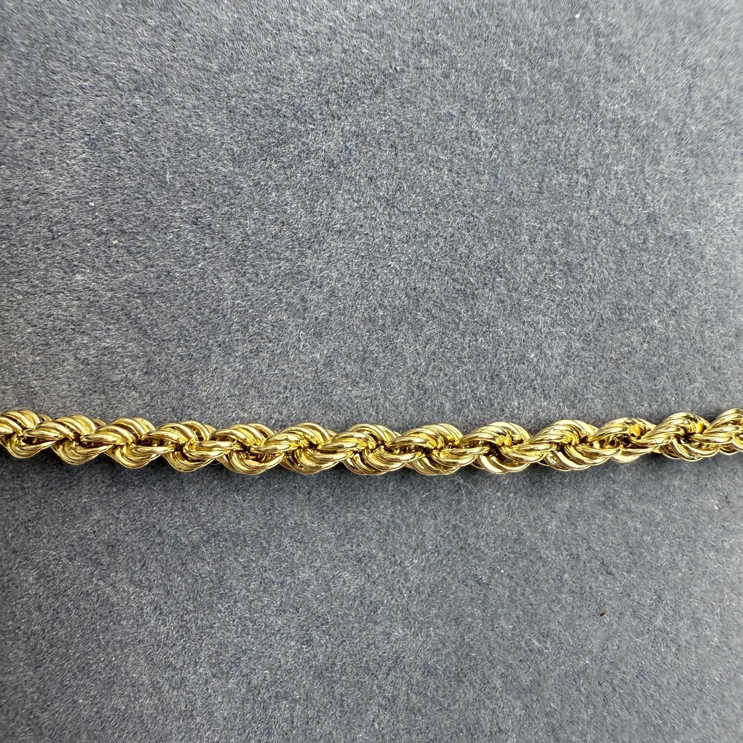 7.5" Rope Bracelet 14K Yellow Gold Chain 2.65mm 1.74g