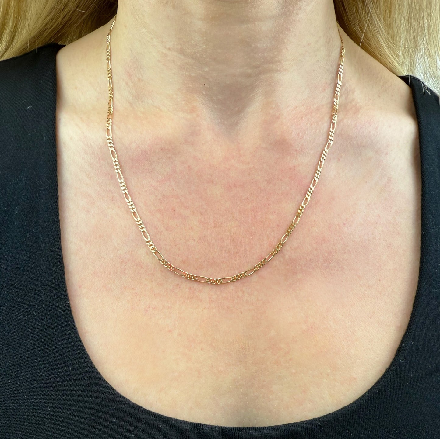 20" Figaro Chain 14K Yellow Gold Chain 2.33mm 6.37g