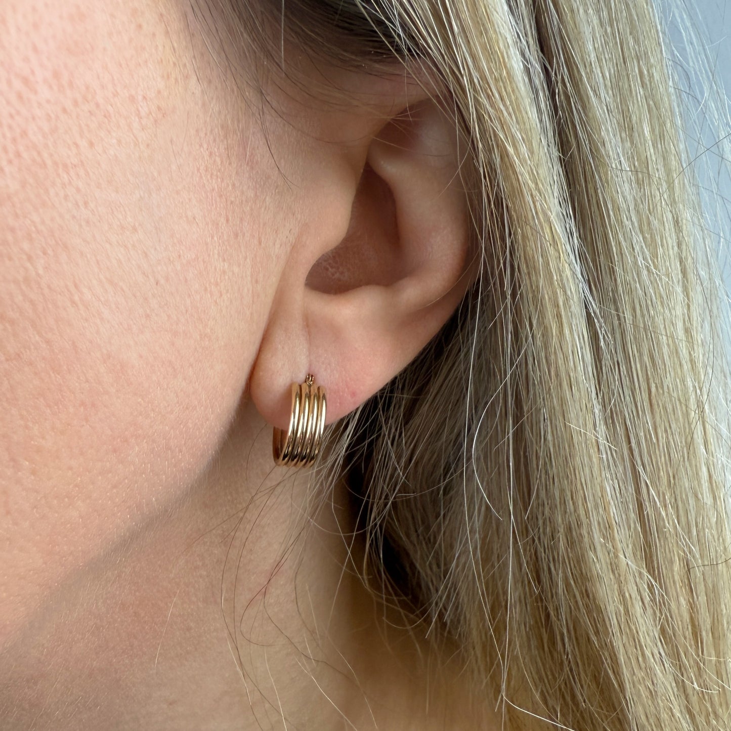 Mini Hoop Earrings Line Details 10K Yellow Gold