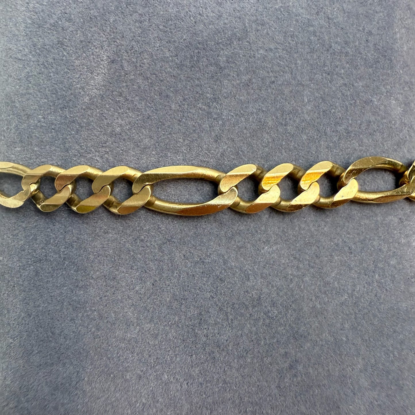 8" Italian Faceted Figaro 14K Yellow Gold Bracelet 5.6mm 8.92g