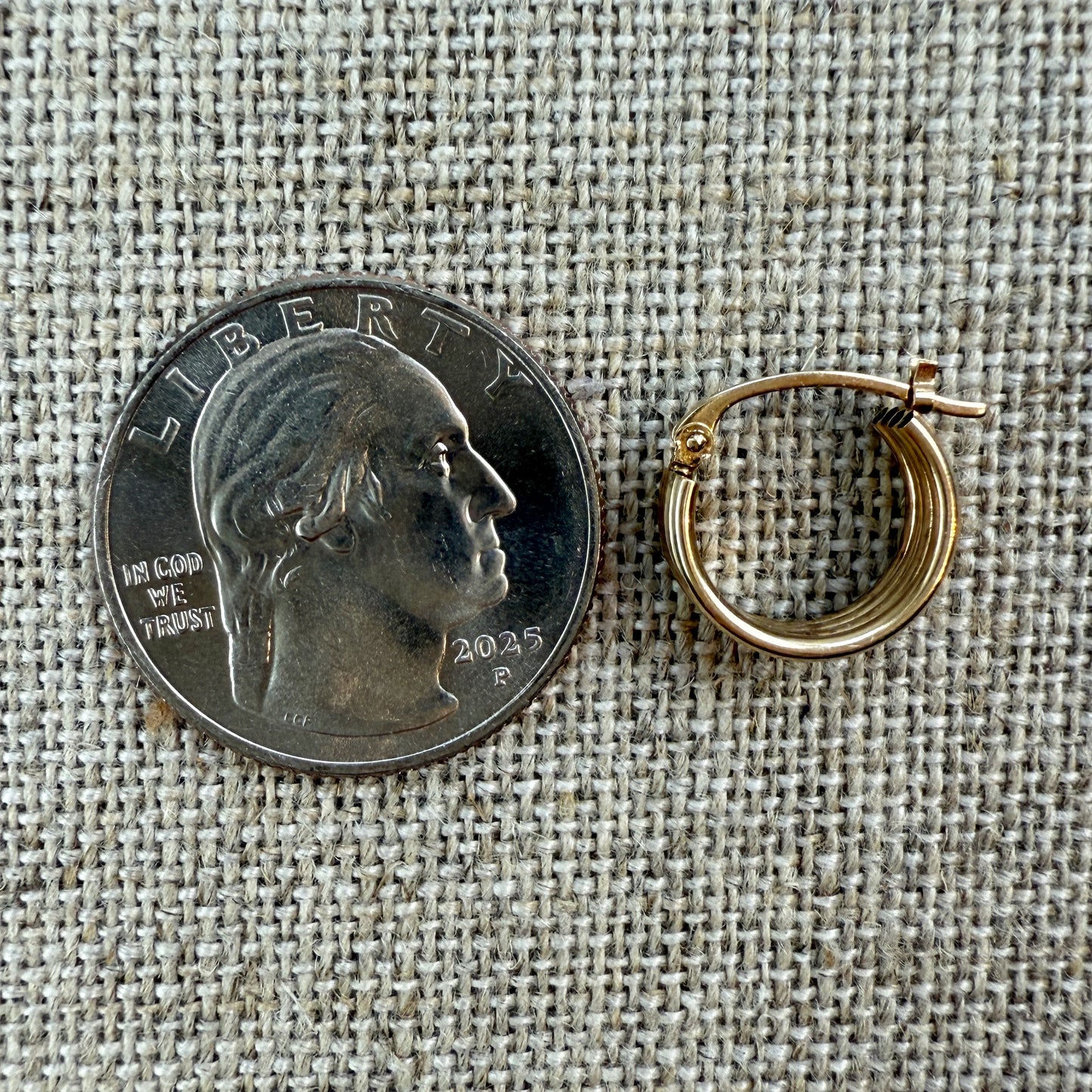 Mini Hoop Earrings Line Details 10K Yellow Gold