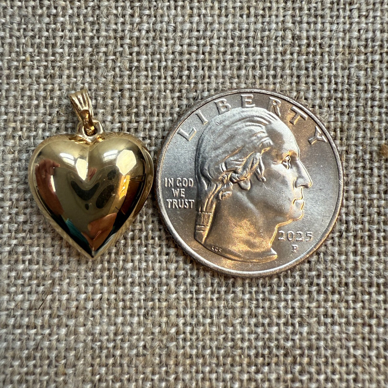 High Polish Puffy Heart Pendant 14K Yellow Gold