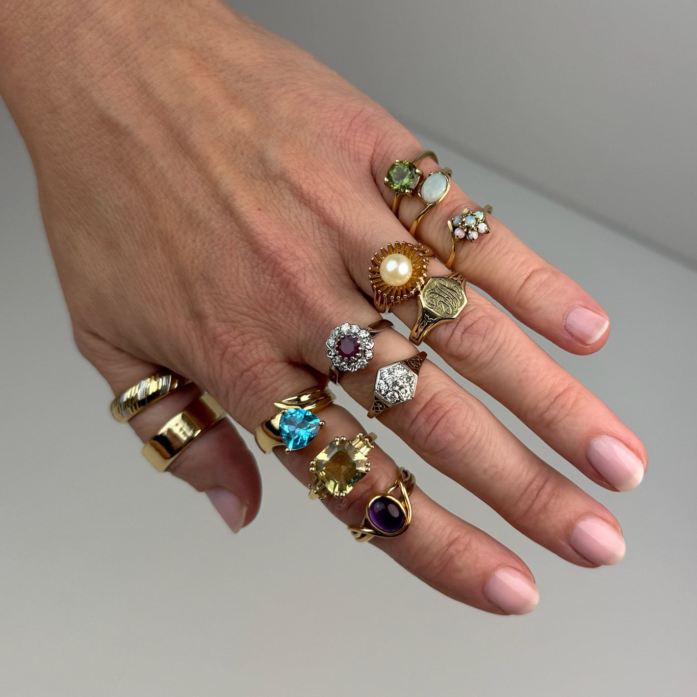 10K Vintage Mid-Century Yellow Gold Vintage Cultured Pearl Ring Size 4.5