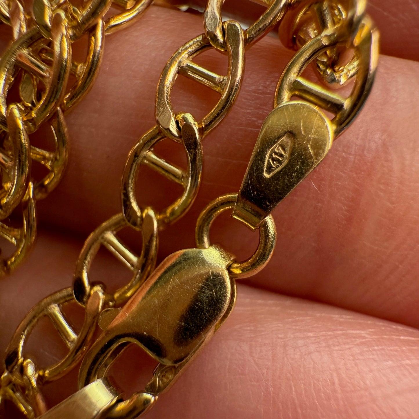 20.5" Solid 10K Yellow Gold Classic Mariner Chain, 5.24 g