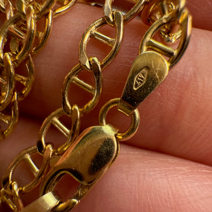 20.5" Solid 10K Yellow Gold Classic Mariner Chain, 5.24 g