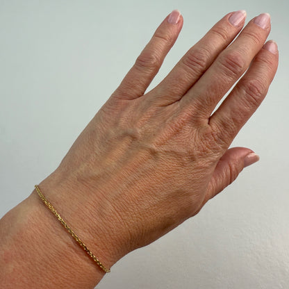 6.75" 14K Yellow Gold Italian Spiga Link Bracelet, 1.84