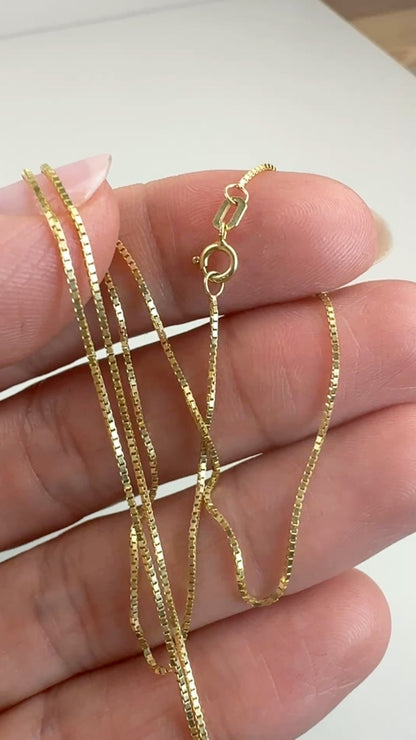 20" Solid 14K Yellow Gold Box Chain 1.73 g