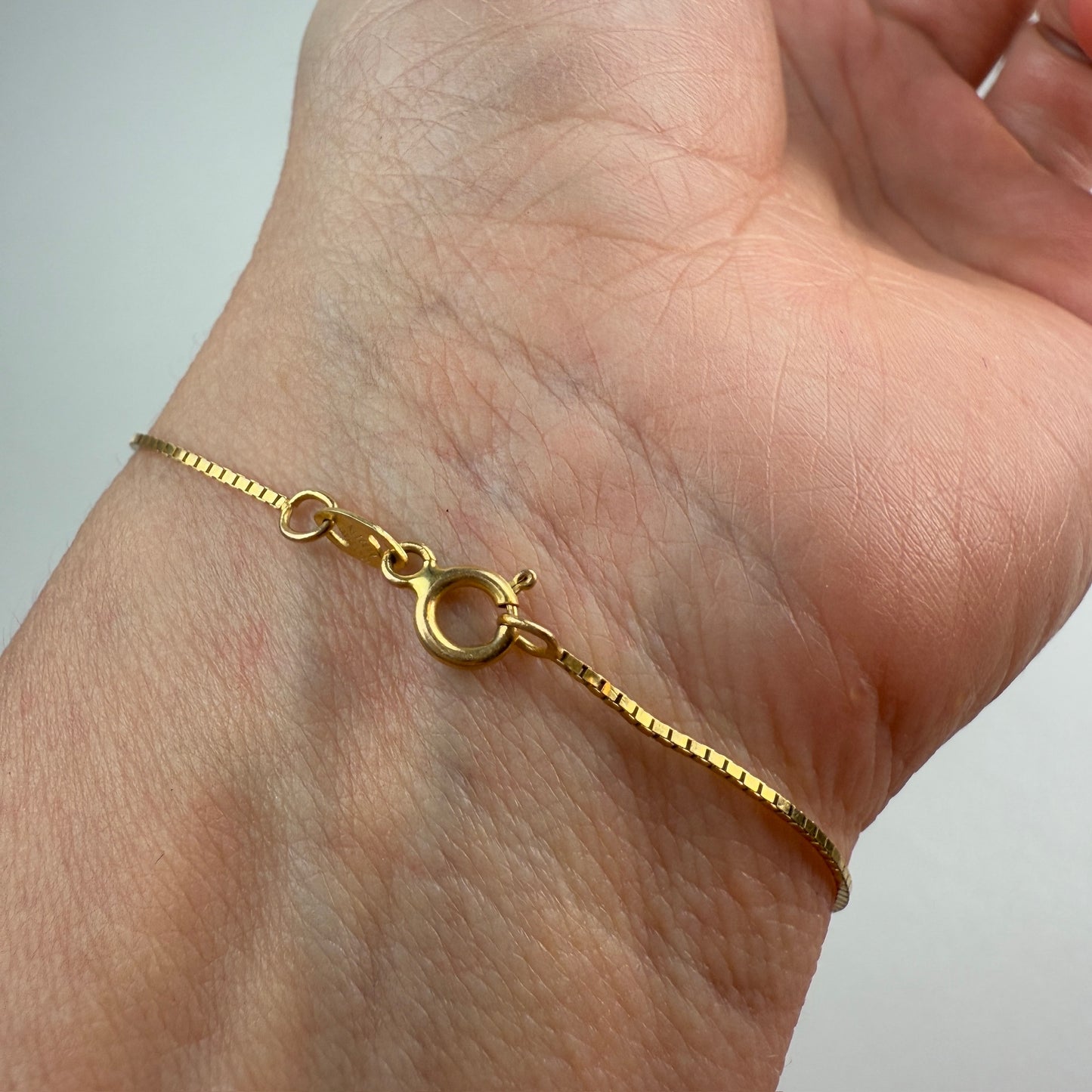 6.5" Solid 14K Yellow Gold Bead Station Bracelet, 2.5 g