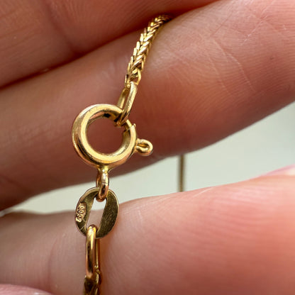 20" Solid 14K Yellow Gold Square Wheat Chain, 4.73 g