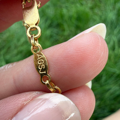 6.75" Vintage Solid 14K Yellow Gold Oval Filigree Link Bracelet, 2.66 g