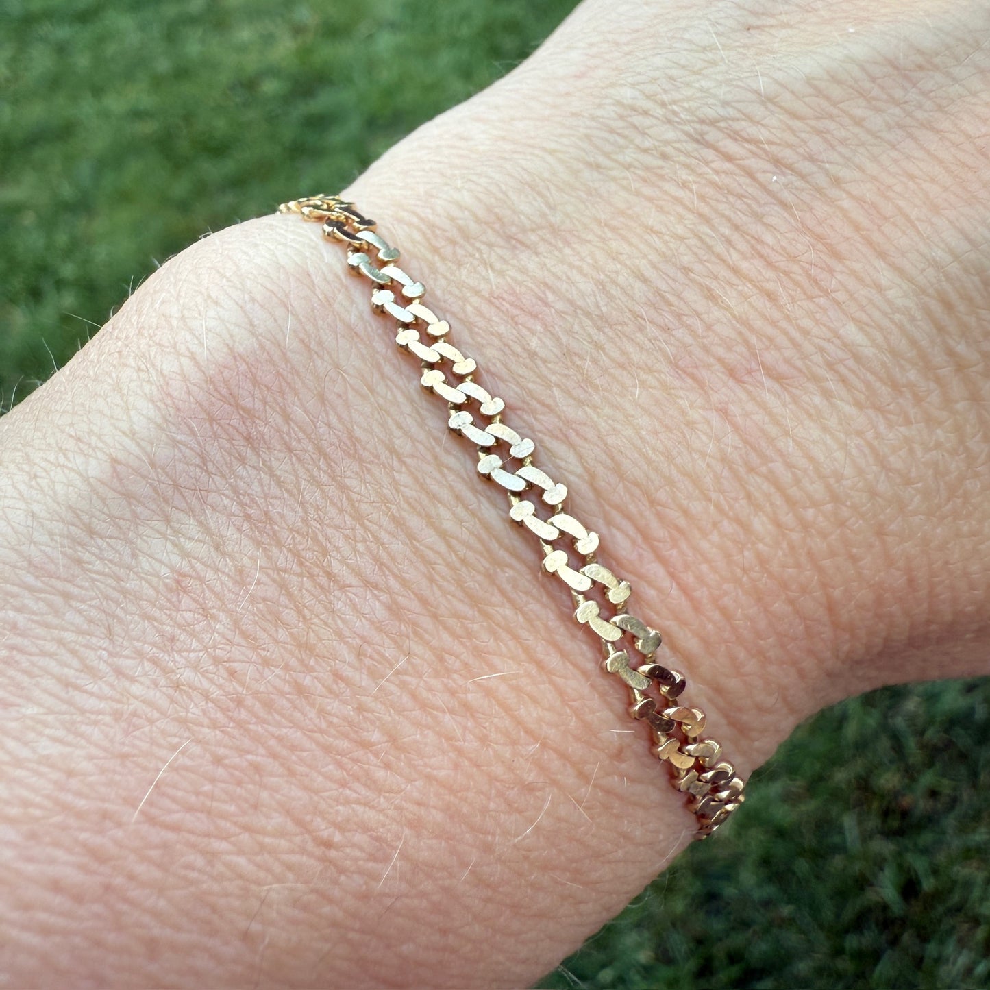 8" Italian Solid 14K Yellow Gold Fluid Fancy Link Bracelet, 4.76 g
