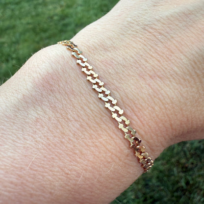 8" Italian Solid 14K Yellow Gold Fluid Fancy Link Bracelet, 4.76 g