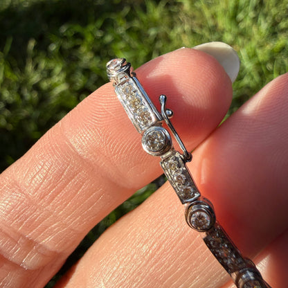 6.75+" Solid 18K White Gold 2 CWT Diamond Tennis Bracelet, 9.53 grams