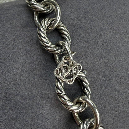 Estate David Yurman Solid Sterling Silver Classic Oval Link Bracelet – 6.25", 28.44 g