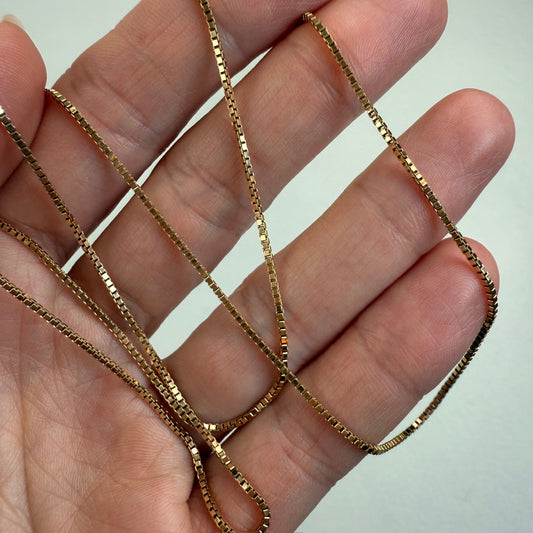 22.25" Italian Solid 14K Yellow Classic Gold Box Chain, 5 g
