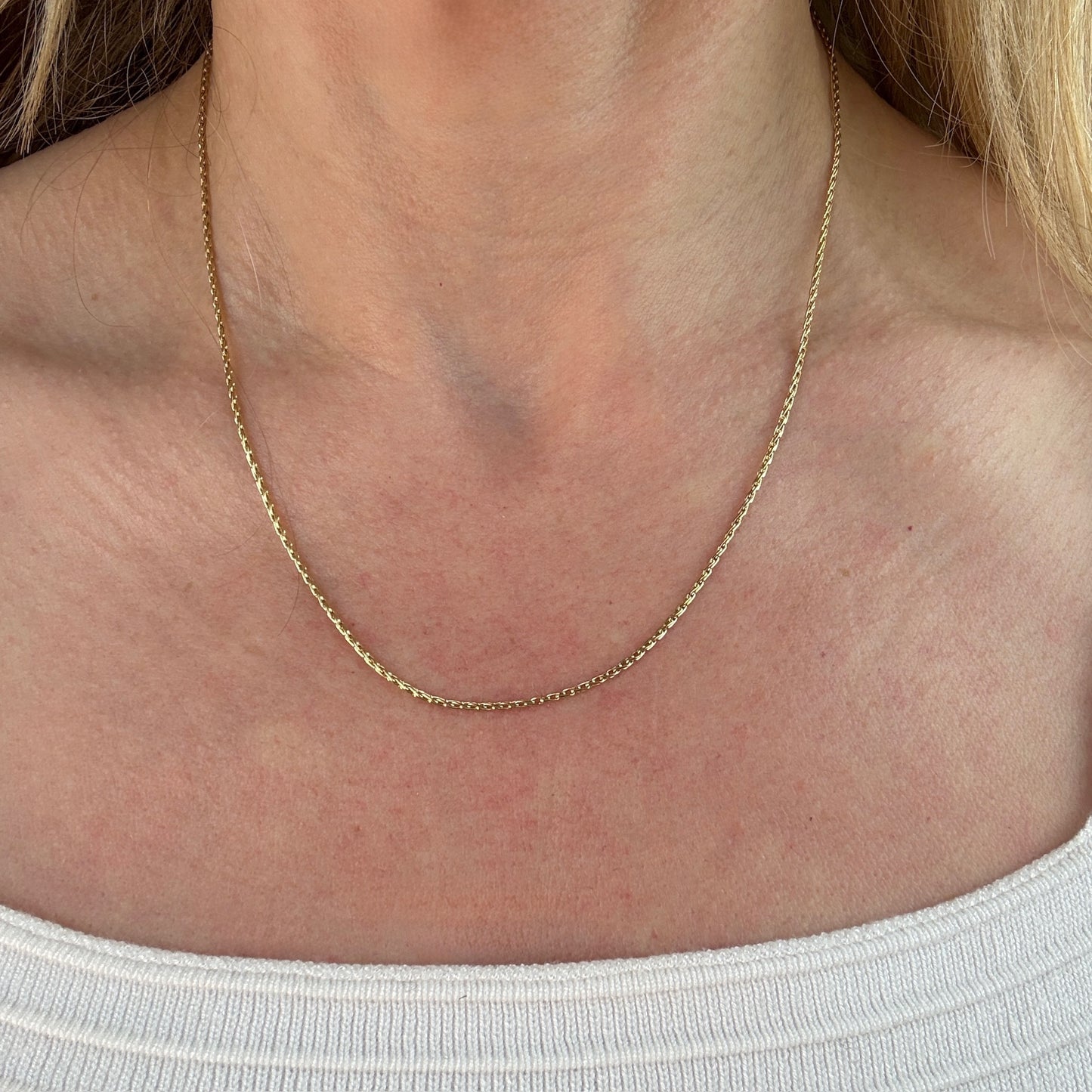 18" Solid 14K Yellow Gold Wheat Chain, 4.3 g