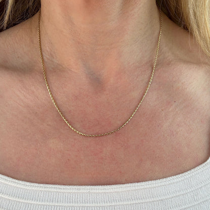 18" Solid 14K Yellow Gold Wheat Chain, 4.3 g