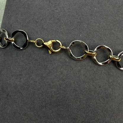 7.5" Solid 14K Two-tone Gold Open Link Bracelet - 2.52 g