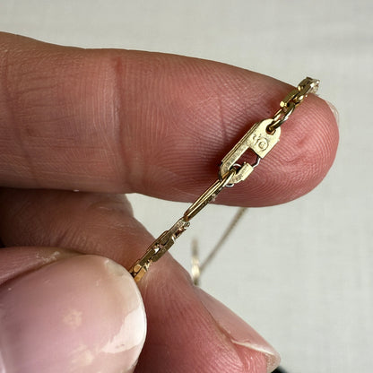 20" Solid 14K Yellow Gold Rectangular Box Chain, 7.44 g