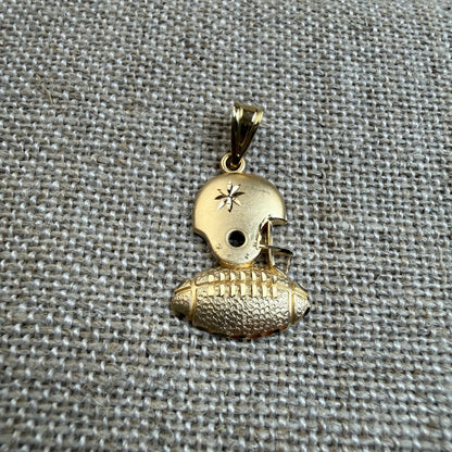 Solid 14K Yellow Gold Michael Anthony Gold Football Pendant, 1.26 grams