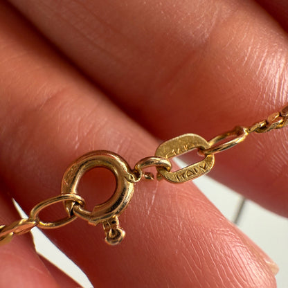 16" Solid 14K Italian Dainty Tight Curb Link Chain, 2.61 g