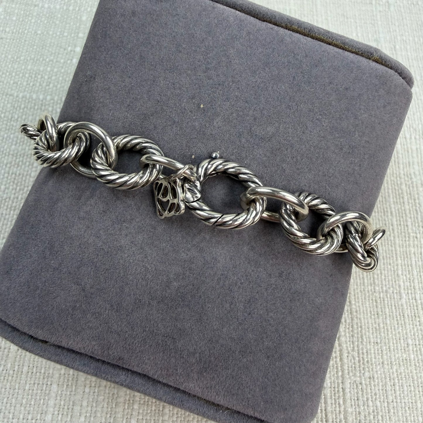 Estate David Yurman Solid Sterling Silver Classic Oval Link Bracelet – 6.25", 28.44 g