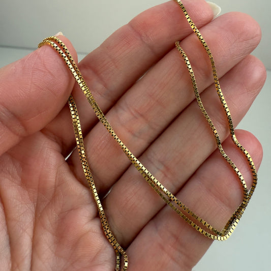 20" Solid 14K Yellow Gold Box Chain 2.9 g