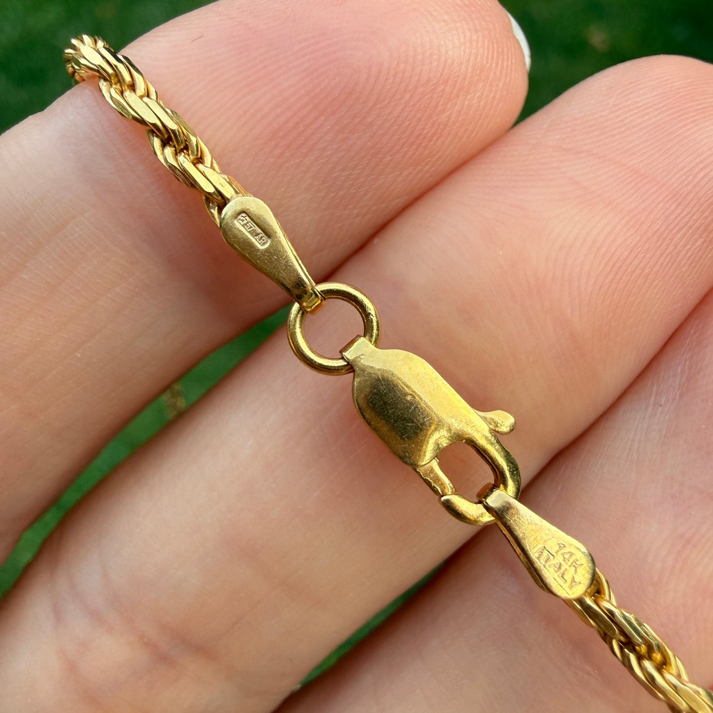 18" Italian Solid 14K Yellow Gold Faceted Rope Chain, 9.72 g