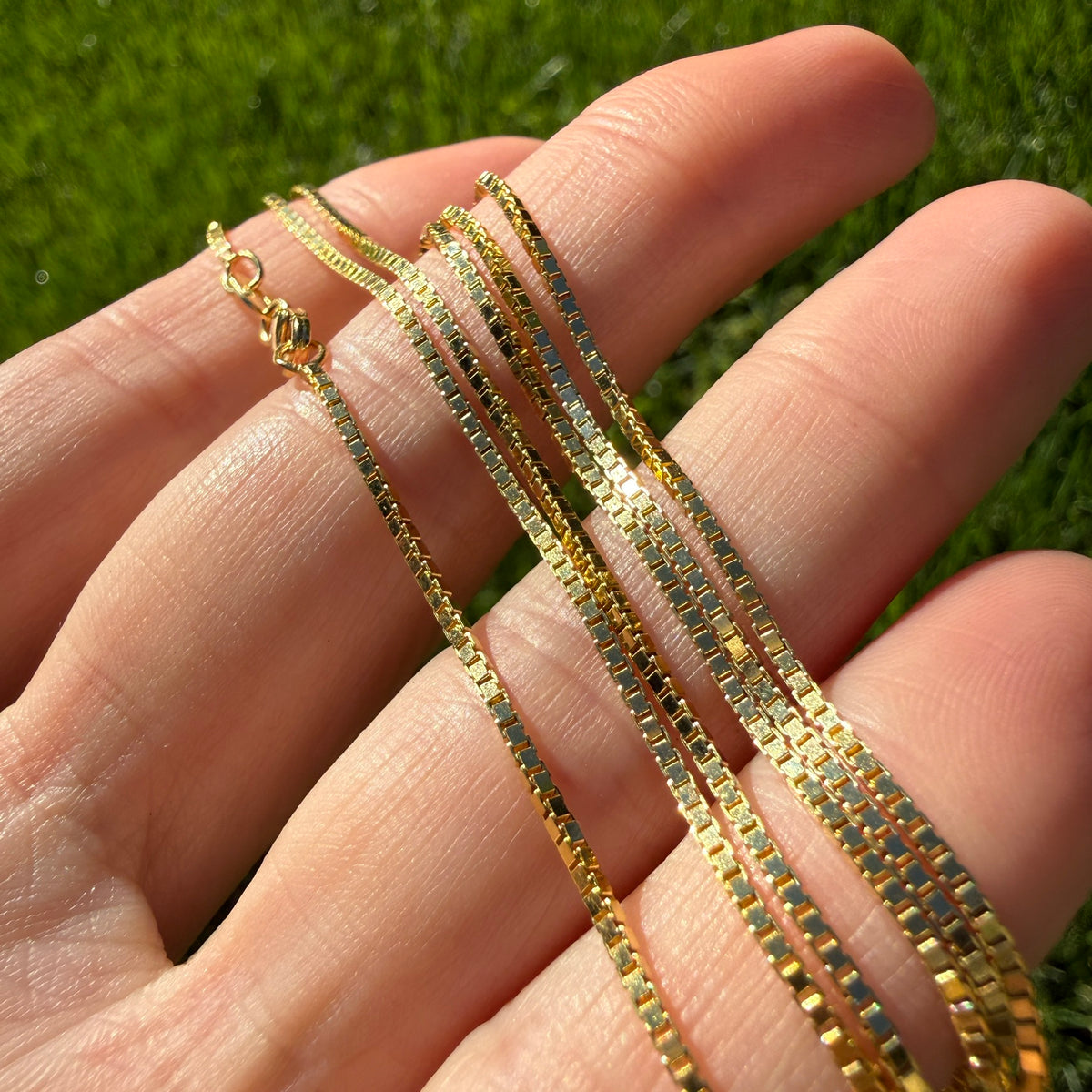 24.25" Solid 14K Yellow Gold Italian Box Chain, 6.11 g